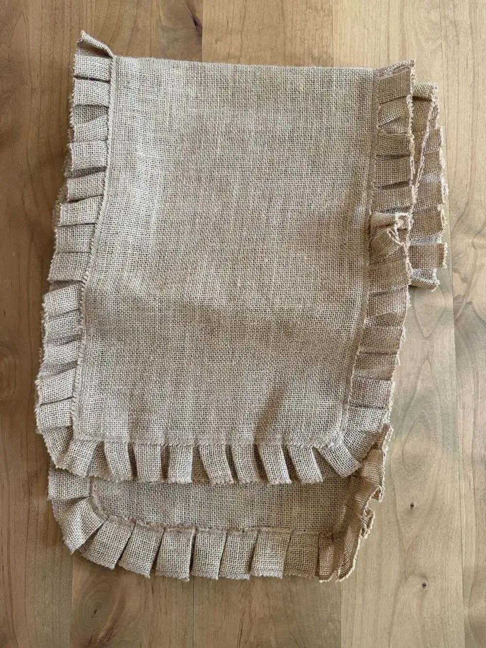 Pier 1 Imports 100% Jute Ruffled Edge Table Runner